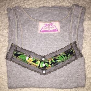 Free People tank top XS: lace and jungle pattern